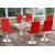 6x Esszimmerstuhl HWC-C41, Stuhl Küchenstuhl, höhenverstellbar drehbar, Fuß gebürstet, Kunstleder ~ rot