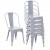 6x Stuhl HWC-A73, Bistrostuhl Stapelstuhl, Metall Industriedesign stapelbar ~ grau