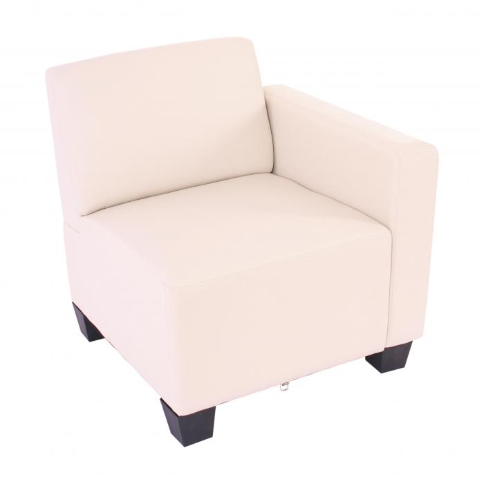 Modular Sofa-System Couch-Garnitur Lyon 6-2, Kunstleder ~ creme