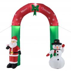 Weihnachtsbogen mit Weihnachtsmann und Schneemann HLO-PX21 240 cm LED Aufblasbar