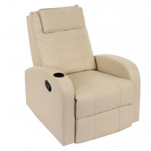 Fernsehsessel Durham, TV Sessel Relaxsessel Liegesessel, Kunstleder ~ creme