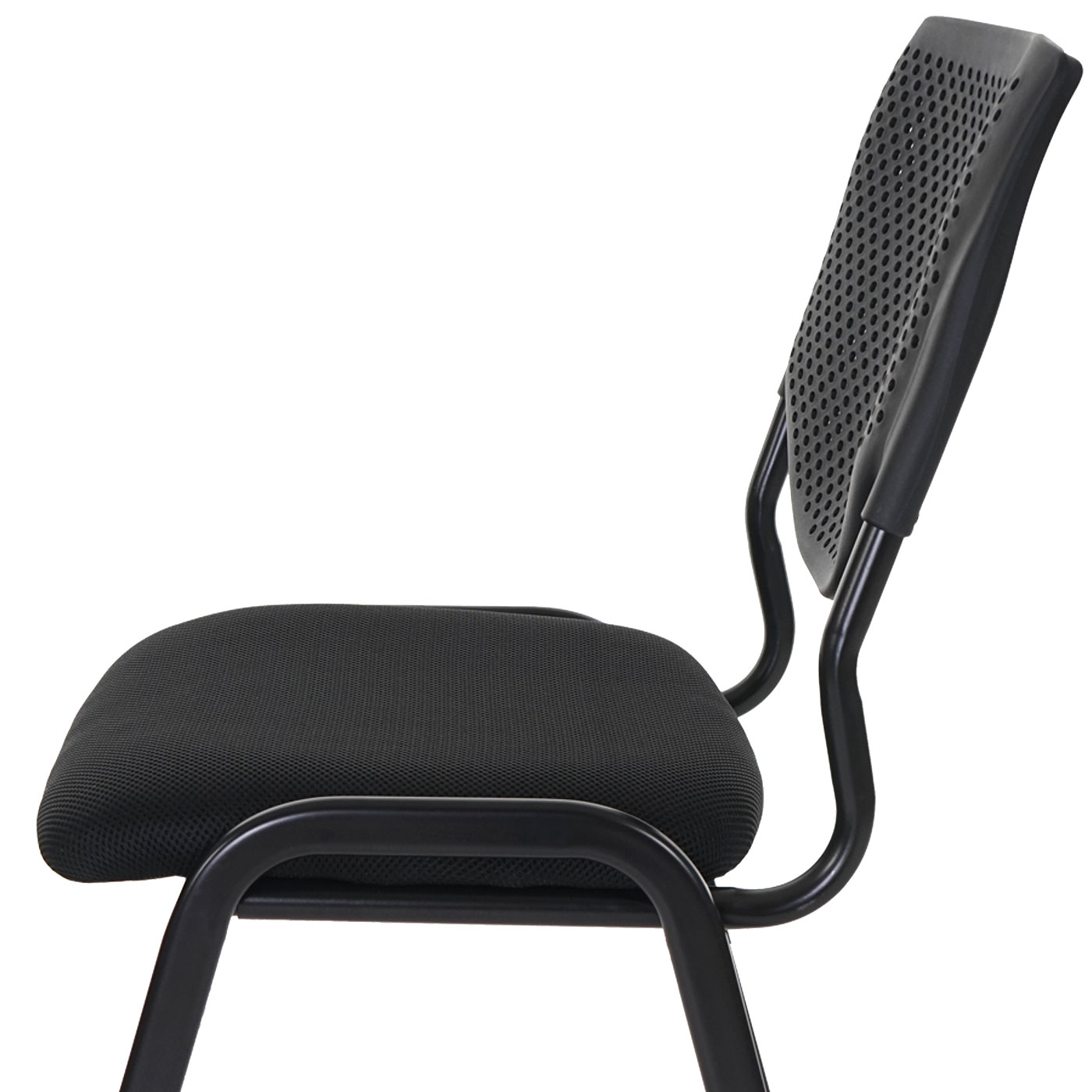 4x Besucherstuhl H401 Füße schwarz Konferenzstuhl Textil Sitz schwarz 