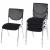 4er-Set Besucherstuhl T401, Konferenzstuhl stapelbar, Stoff/Textil ~ Sitz schwarz, Füße chrom