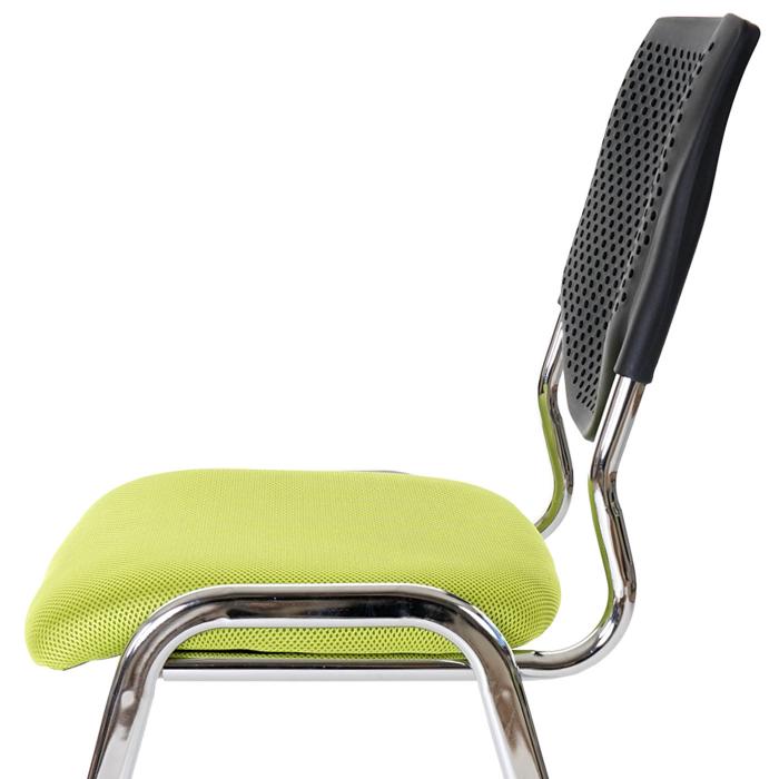 4er-Set Besucherstuhl T401, Konferenzstuhl stapelbar, Stoff/Textil ~ Sitz grn, Fe chrom