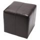 Sitzwrfel Hocker Sitzhocker Onex, Leder + Kunstleder, 36x36x36cm ~ braun