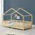 Kinderbett HLO-PX189 90x200 cm mit Lattenrost + Gitter Holz ~ Natur Kiefernholz