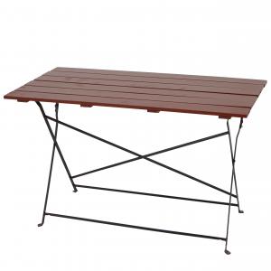 Biergartentisch Graz, Klapptisch Gartentisch, Gastronomie-Qualitt Akazie lackiert 75x120x60cm ~ braun