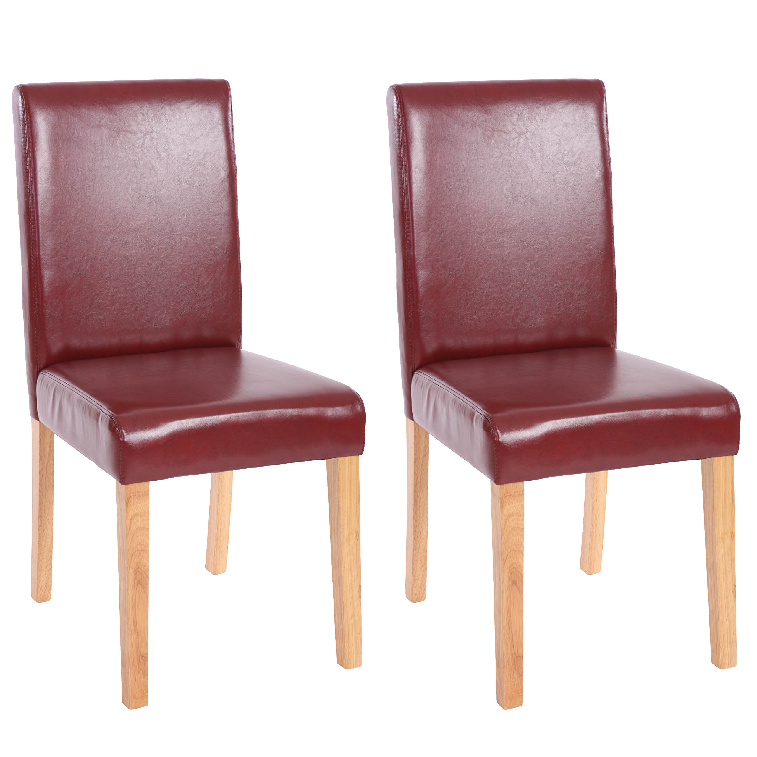 2x silla de comedor silla sillón Littau piel sintética crema helle piernas