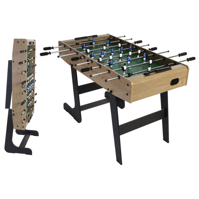 Tischkicker London, Kicker Kickertisch Tischfussball, klappbar 84x121x105 ~ natur