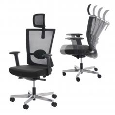 Bürostuhl MERRYFAIR Forte, Schreibtischstuhl, Sliding-Funktion ergonomisch ~ schwarz, mit Kopfstütze