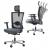 Bürostuhl MERRYFAIR Forte, Schreibtischstuhl Drehstuhl, ergonomisch ~ grau, mit Kopfstütze