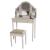 Schminktisch Gela T434, Frisiertisch mit Hocker Kosmetiktisch, Barock Antik 140x77x42cm ~ creme