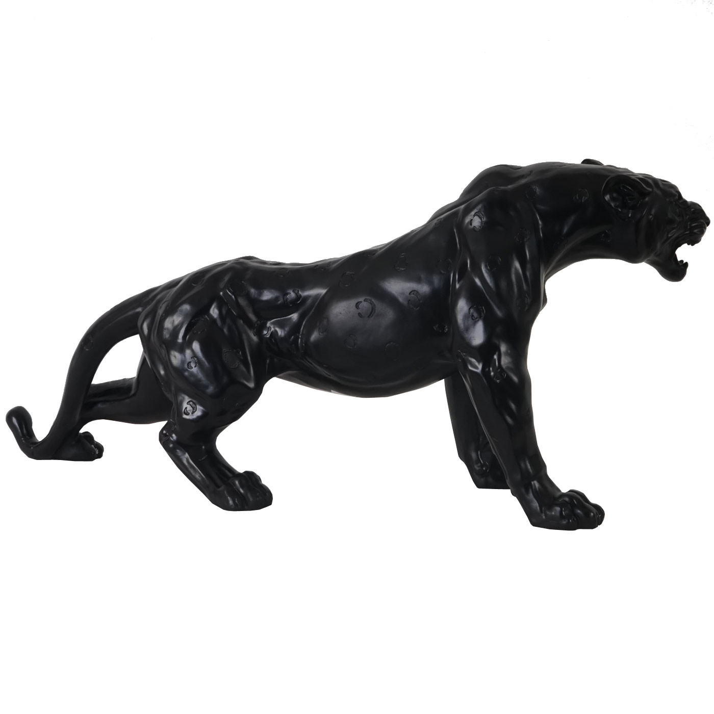 Polyresin Skulptur Deko Figur Leopard 59cm, Puma Panther, In Polyresin Skulptur Deko Figur Leopard 59cm, Puma Panther, In