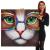 Ölgemälde Hipster Katze, 100% handgemaltes Wandbild 3D-Bild Gemälde XL, 90x90cm