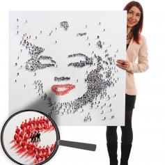 Ölgemälde Marilyn + Menschen, 100% handgemaltes Wandbild Gemälde XL, 100x100cm