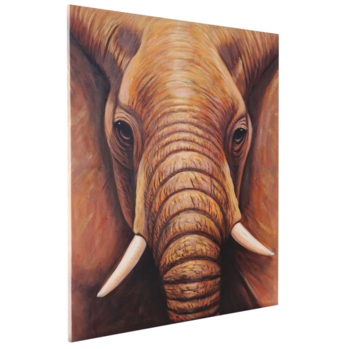 lgemlde Nahaufnahme Elefant, 100% handgemaltes Wandbild Gemlde XL, 120x100cm