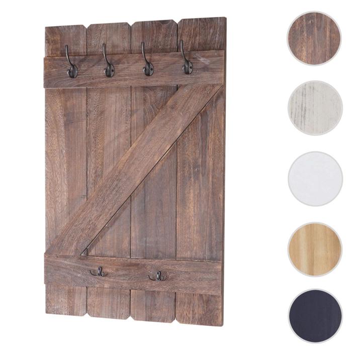 Wandgarderobe HWC-D13, Garderobe Garderobenpaneel, 6 Haken 91x60cm ~ braun shabby