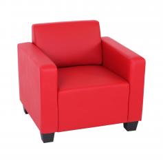 Modular Sessel Loungesessel Lyon, Kunstleder ~ rot