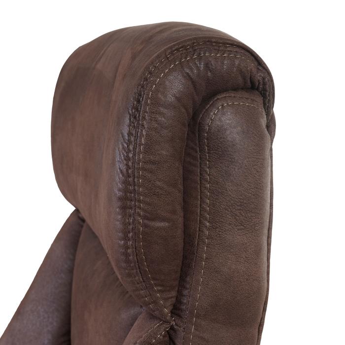 Brostuhl Dallas, Schreibtischstuhl Drehstuhl Chefsessel, FSC-zertifiziert ~ Wildleder-Optik taupe-braun