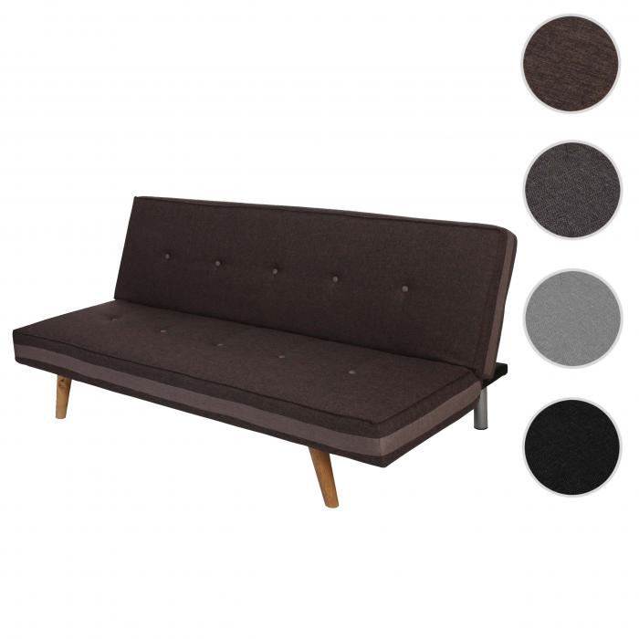 3er-Sofa Herstal, Couch Schlafsofa Gstebett Bettsofa 177cm ~ Textil, braun
