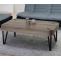 Couchtisch Kos T573, Wohnzimmertisch, 43x110x60cm MVG-zertifiziert ~ Wildeiche, dunkle Metall-Fe