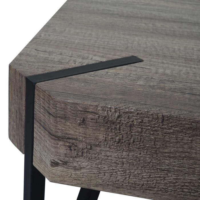 Couchtisch Kos T573, Wohnzimmertisch, 43x110x60cm MVG-zertifiziert ~ Wildeiche, dunkle Metall-Fe