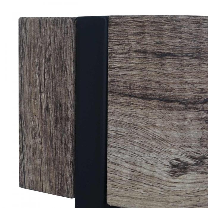 Couchtisch Kos T573, Wohnzimmertisch, 43x110x60cm MVG-zertifiziert ~ Wildeiche, dunkle Metall-Fe