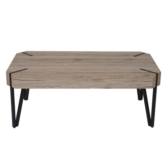 Table de Salon Eiche-Optik Metall-Füße FSC 43x110x60cm Table Basse Kos T573