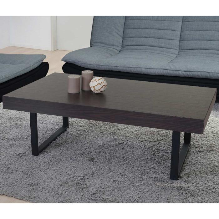 Couchtisch Kos T576, Wohnzimmertisch 40x110x60cm MVG-zertifiziert ~ Wenge, dunkle Metall-Fe