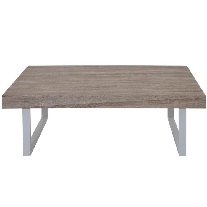 Couchtisch Kos T576, Wohnzimmertisch, 40x110x60cm MVG-zertifiziert ~ Eiche, helle Metall-Fe