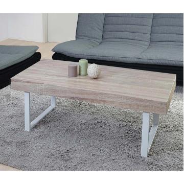 Couchtisch Kos T576, Wohnzimmertisch, 40x110x60cm MVG-zertifiziert ~ Eiche, helle Metall-Fe