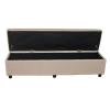 Bank Sitzbank mit Aufbewahrung Kriens XXL, Kunstleder, 180x45x45cm ~ creme