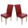 2er-Set Esszimmerstuhl Stuhl Küchenstuhl Novara II, Leder ~ rot, helle Beine