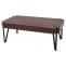 Couchtisch Kos T573, Wohnzimmertisch, 43x110x60cm MVG-zertifiziert ~ Braune Eiche, dunkle Metall-Fe