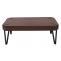 Couchtisch Kos T573, Wohnzimmertisch, 43x110x60cm MVG-zertifiziert ~ Braune Eiche, dunkle Metall-Fe