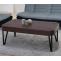Couchtisch Kos T573, Wohnzimmertisch, 43x110x60cm MVG-zertifiziert ~ Braune Eiche, dunkle Metall-Fe