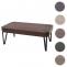 Couchtisch Kos T573, Wohnzimmertisch, 43x110x60cm MVG-zertifiziert ~ Braune Eiche, dunkle Metall-Fe