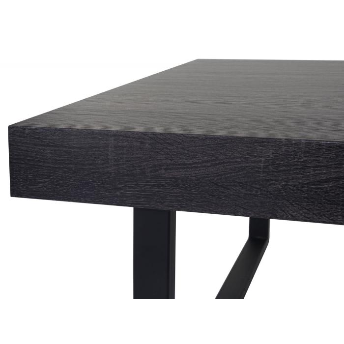 Defekte Ware (Kratzer/Ecken beschdigt SK3) | Couchtisch Kos T576 40x110x60cm ~ Schwarze Eiche-Optik, dunkle Metall-Fe