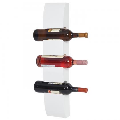 Weinregal Colmar, Flaschenregal Wandregal Holz-Flaschenhalter, fr 3 Flaschen 54x13x9cm ~ wei