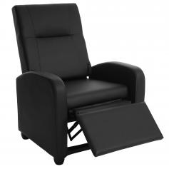 Fernsehsessel Denver Basic, Relaxsessel Relaxliege Sessel, Kunstleder ~ schwarz