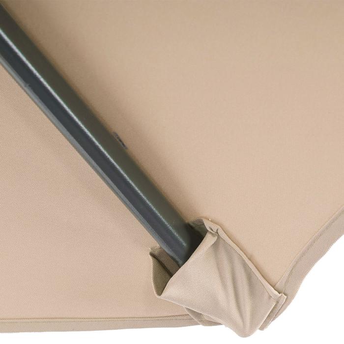 Ampelschirm Acerra, Sonnenschirm Sonnenschutz,  3m neigbar, Polyester/Stahl 11kg ~ sand-beige mit Stnder