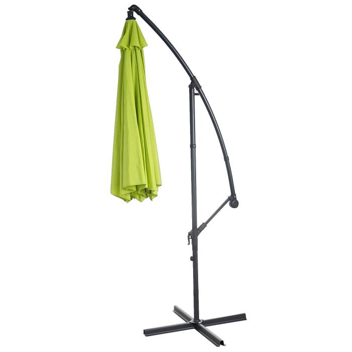 Ampelschirm Acerra, Sonnenschirm Sonnenschutz,  3m neigbar, Polyester/Stahl 11kg ~ grn-lemon ohne Stnder