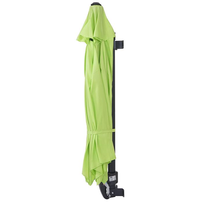 Wandschirm Casoria, Ampelschirm Balkonschirm Sonnenschirm, 3m neigbar, Polyester Alu/Stahl 9kg ~ grn-lemon