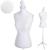 Schneiderpuppe T220, Schaufensterpuppe Torso weiblich, Schaumstoff ~ Wei mit Spitze