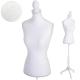 Schneiderpuppe T220, Schaufensterpuppe Torso weiblich, Schaumstoff ~ Wei mit Spitze