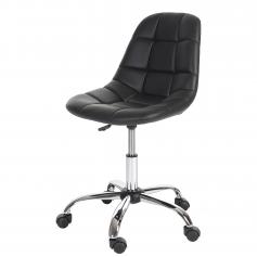 Drehstuhl HWC-A60, Bürostuhl Arbeitshocker, Schalensitz Kunstleder ~ schwarz