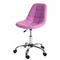 Drehstuhl HWC-A86, Bürostuhl Arbeitshocker, Schalensitz Kunstleder ~ rosa