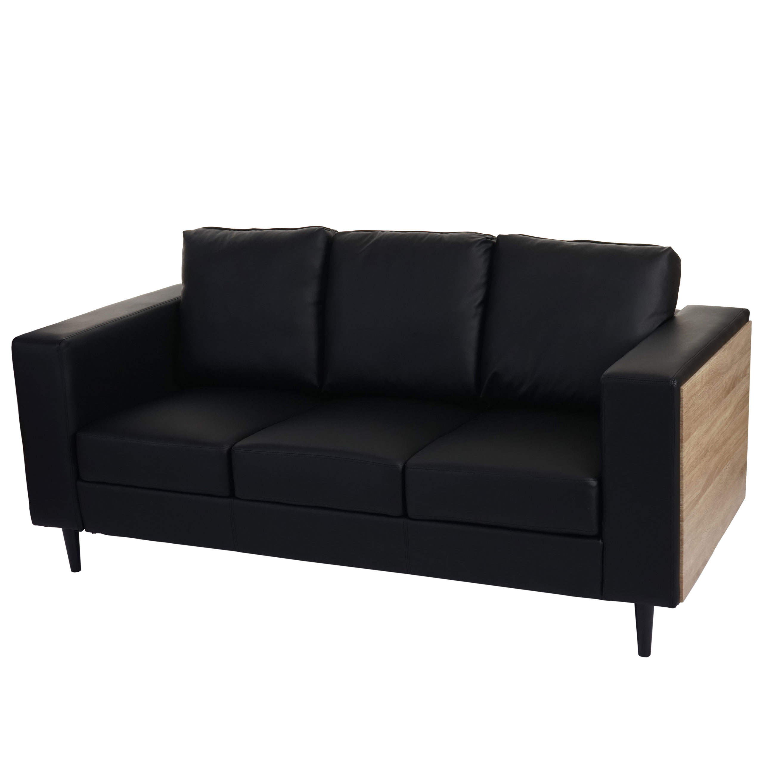 Luxus Ottomane Sitzhocker Chesterfield Edinburgh Kunstleder ~ runde Füße, schwarz Luxus Ottomane Sitzhocker Chesterfield Edinburgh Kunstleder ~ runde Füße, schwarz