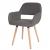 Esszimmerstuhl HWC-A50 II, Stuhl Küchenstuhl, Retro 50er Jahre Design ~ Kunstleder, grau, helle Beine
