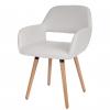 Esszimmerstuhl HWC-A50 II, Stuhl Küchenstuhl, Retro 50er Jahre Design ~ Kunstleder, weiß, helle Beine